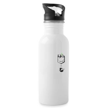 Kawaii Cute Bear Panda Animal In Pocket - Trinkflasche mit integriertem Trinkhalm - Weiß - Rechts