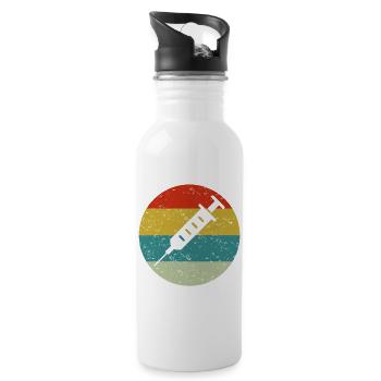 vaccines vintage - Water bottle with straw - white - Right