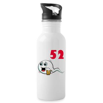 52. Geburtstag lustig 52.Ehrentag 52. Jubiläum - Trinkflasche mit integriertem Trinkhalm - Weiß - Rechts