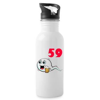 59. Geburtstag lustig 59.Ehrentag 59. Jubiläum - Trinkflasche mit integriertem Trinkhalm - Weiß - Rechts