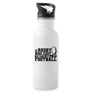Si le rugby était facile, ils l’appelleraient football - Gourde avec paille intégrée - blanc - Droite