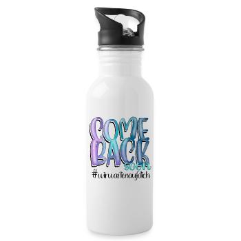 Recovery wishes Come Back Soon - Water bottle with straw - white - Right