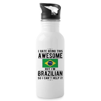 Brazilian Brazil Brazilian origin - Water bottle with straw - white - Right