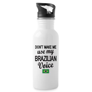 Brazilian Brazil Brazilian Roots - Water bottle with straw - white - Right