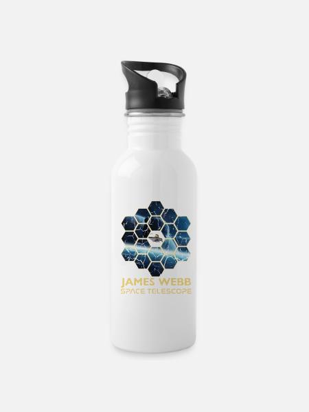 jwst James Webb Space Telescope - Water bottle with straw - white
