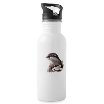 T-shirt Funny Otter - Juste un autre jour pour Otter - Gourde avec paille intégrée - blanc - Droite