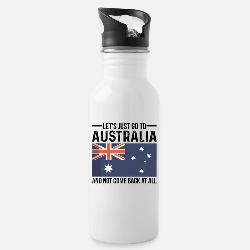 Australie Australie Australie Vacances Australie - Gourde avec paille intégrée - blanc