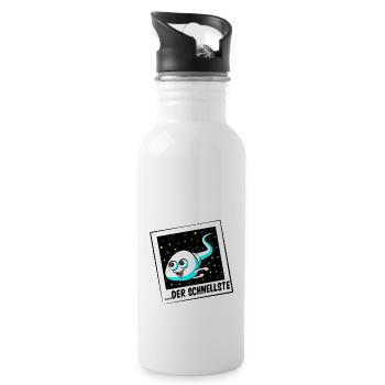50. Geburtstag Mann lustig Club der alten Säcke 50 - Trinkflasche mit integriertem Trinkhalm - Weiß - Rechts