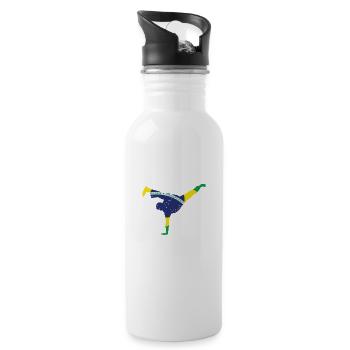 Capoeira Acrobatics Martial Dance Acrobatics - Water bottle with straw - white - Right