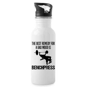 Bodybuilder Force Sports Bench Press Dire Cadeau - Gourde avec paille intégrée - blanc - Droite