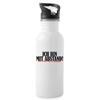 Spiele mit Bart Abstand Gruppe Geschenk - Trinkflasche mit integriertem Trinkhalm - Weiß - Rechts
