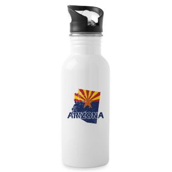 Arizona Bundesstaat Umriss Karte USA - Trinkflasche mit integriertem Trinkhalm - Weiß - Rechts