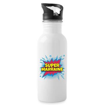 Super Marraine super héro supermarraine - Gourde avec paille intégrée - blanc - Droite