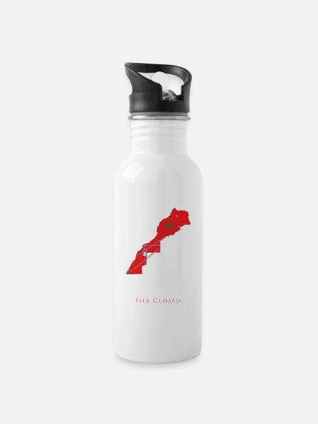 Marokkanisch - Trinkflasche mit integriertem Trinkhalm - Weiß