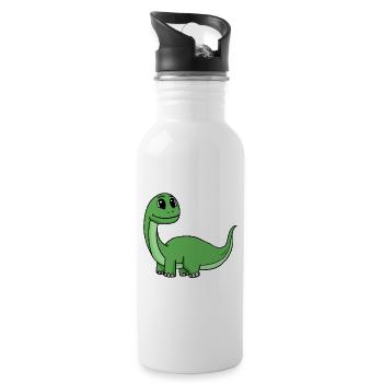 Dino Motif - Water bottle with straw - white - Right
