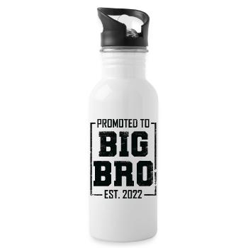 Promoted to Big Brother Est 2022 - Water bottle with straw - white - Right