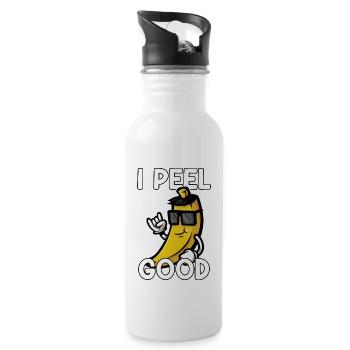 Banana Fruit Bananas Saying Gift - Water bottle with straw - white - Right