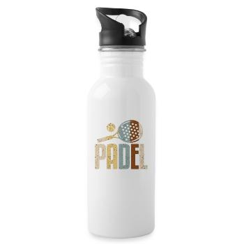 Padel Paddle Racket Tennis Sport I Gift - Water bottle with straw - white - Right