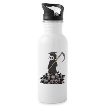 Horror Sense Master Grim Reaper Death Halloween - Water bottle with straw - white - Right