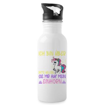 45. Geburtstag Frauen Geschenk lustig 45. Ehrentag - Trinkflasche mit integriertem Trinkhalm - Weiß - Rechts