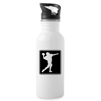 Football Footballer Logo - Water bottle with straw - white - Right