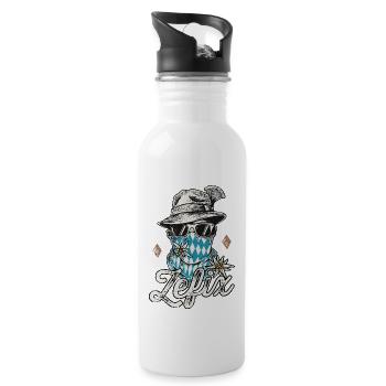 Zefix Shirt Trachten T-Shirt bayrisch Bayern - Trinkflasche mit integriertem Trinkhalm - Weiß - Rechts