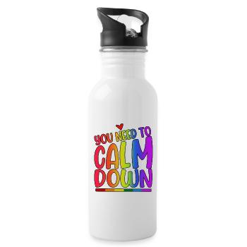 You Need To Calm Down LGBT Pride Month - Water bottle with straw - white - Right