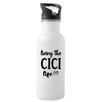 Beste Cici Oma Muttertag Cici Großmutter - Trinkflasche mit integriertem Trinkhalm - Weiß - Rechts