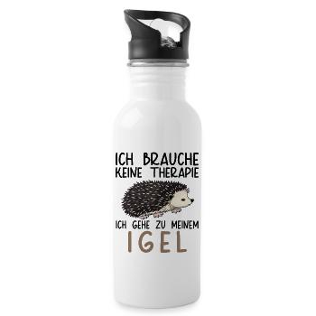 Lustiges Afrikanischer Weißbauchigel Igel Kostüm - Trinkflasche mit integriertem Trinkhalm - Weiß - Rechts