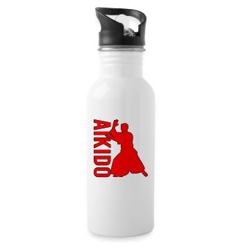 Aikido - Trinkflasche mit integriertem Trinkhalm - Weiß - Rechts