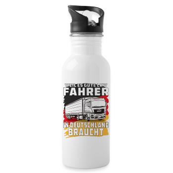 GUTE LKW FAHRER IN DEUTSCHLAND - Trinkflasche mit integriertem Trinkhalm - Weiß - Rechts