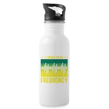 Funk Amateur Funker Funken Radio Hobby Geschenk - Trinkflasche mit integriertem Trinkhalm - Weiß - Rechts