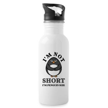 Funny Not Short Penguin Snow Cool Penguin - Trinkflasche mit integriertem Trinkhalm - Weiß - Rechts
