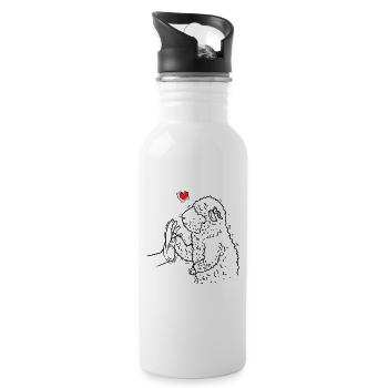 Valais black-nosed sheep sheep - Water bottle with straw - white - Right