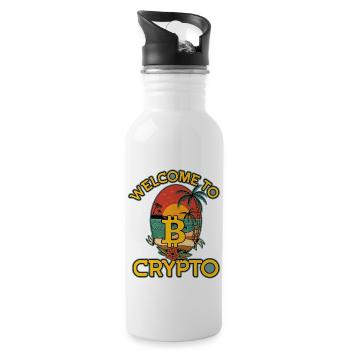 Bienvenue à Crypto, Bitcoin Summer - Gourde avec paille intégrée - blanc - Droite