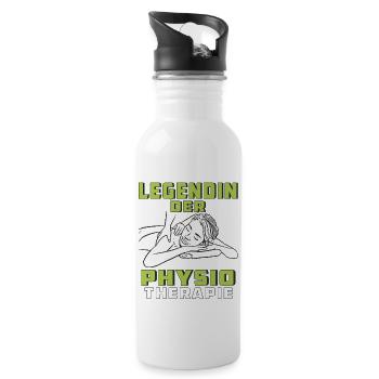LEGENDIN DER PHYSIOTHERAPIE - Trinkflasche mit integriertem Trinkhalm - Weiß - Rechts