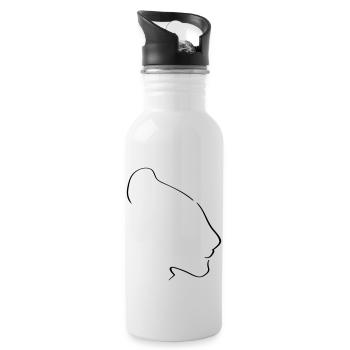 Lioness Line Art - Minimaliste - Gourde avec paille intégrée - blanc - Droite