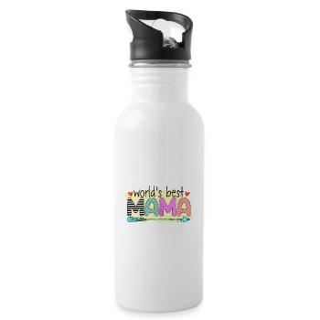 Beste Mama ,Oma Muttertag - Trinkflasche mit integriertem Trinkhalm - Weiß - Rechts