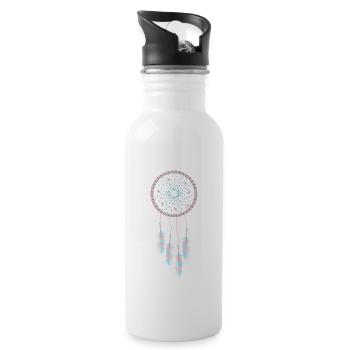 Dreamcatcher Traumfänger Mode für Damen - Trinkflasche mit integriertem Trinkhalm - Weiß - Rechts