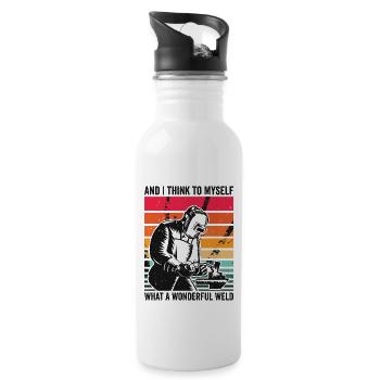 And I Think To Myself What A Wonderful Weld - Water bottle with straw - white - Right
