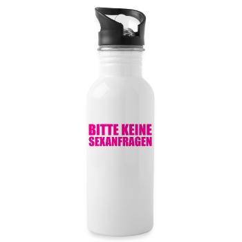 Keine Sexanfragen nein sagen - Trinkflasche mit integriertem Trinkhalm - Weiß - Rechts