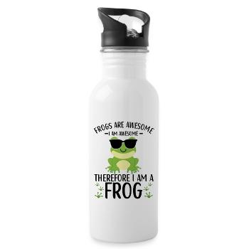 Frog Lovers Kids Frogs - Water bottle with straw - white - Right