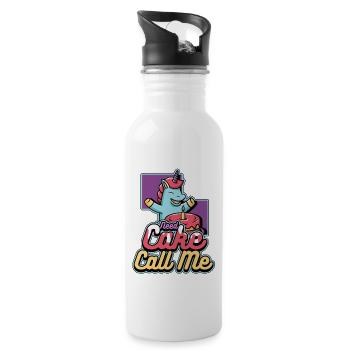 Need Cake Call Me Delicious Cake Bakery - Water bottle with straw - white - Right