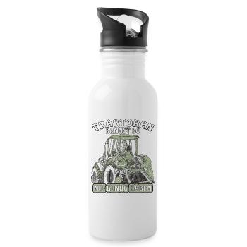 TRAKTOREN KANNST DU NIE GENUG HABEN - Trinkflasche mit integriertem Trinkhalm - Weiß - Rechts
