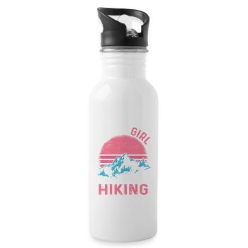Just A Girl Who Loves Hiking Hike Hiker Mountains - Trinkflasche mit integriertem Trinkhalm - Weiß - Rechts