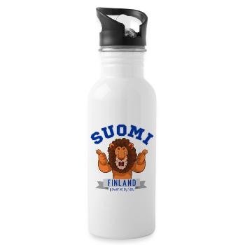 Alternative Finlande Finlande Lion Fan - Bleu - Gourde avec paille intégrée - blanc - Droite