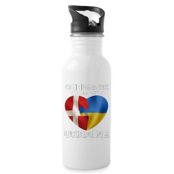 Denmark supports Ukraine - Water bottle with straw - white - Right