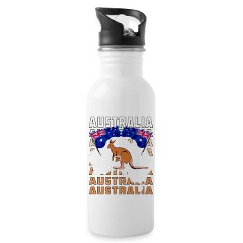 AUSTRALIE - Gourde avec paille intégrée - blanc - Droite