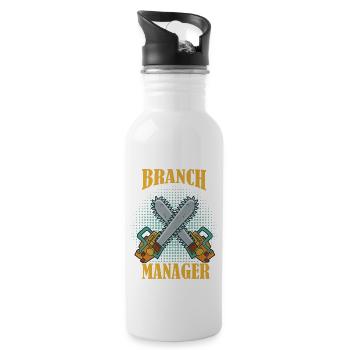 Branch Manager Woodworker Arborist - Trinkflasche mit integriertem Trinkhalm - Weiß - Rechts