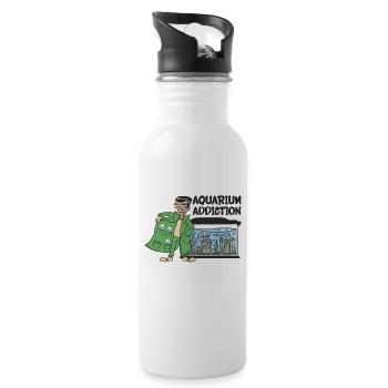 Aquarium Sucht Aquarium Aquaristik Aquarist - Trinkflasche mit integriertem Trinkhalm - Weiß - Rechts